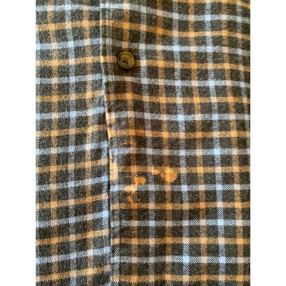 Orvis Luxury Flannel Plaid Button Down Long Sleeved Shirt Size L - Picture 4 of 8